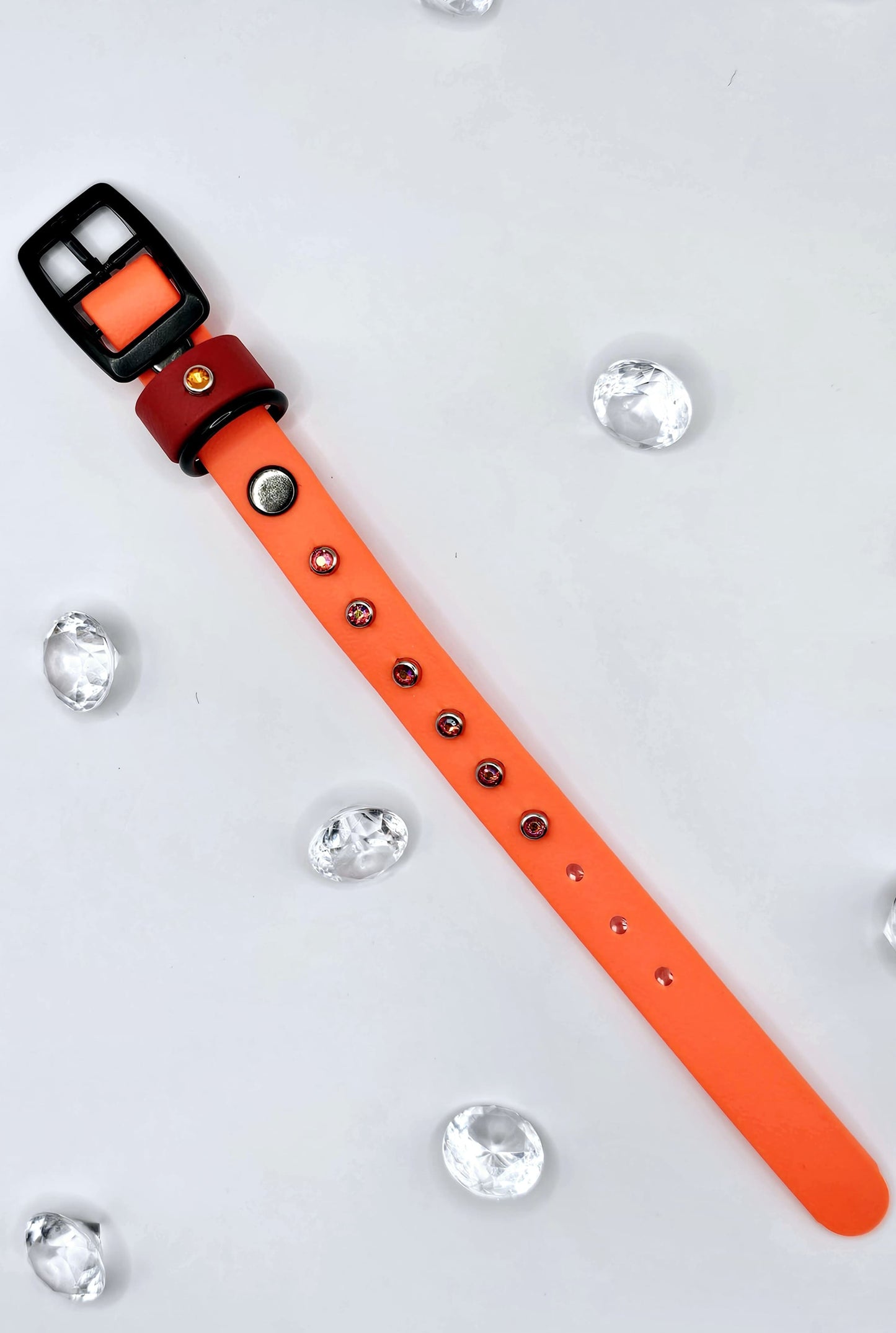 5/8" Collar (16 mm) - Small Crystals Straight Line Design