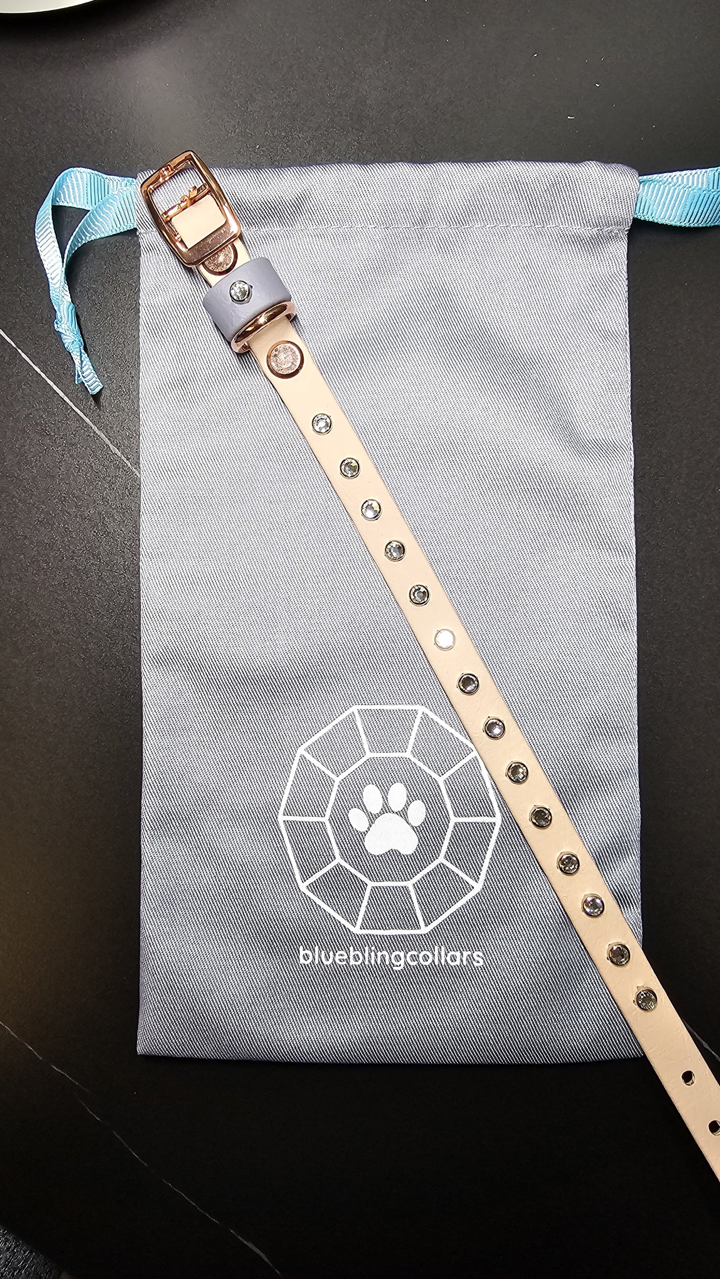 1/2" Collar (13 mm) - Small Crystals Straight Line Design