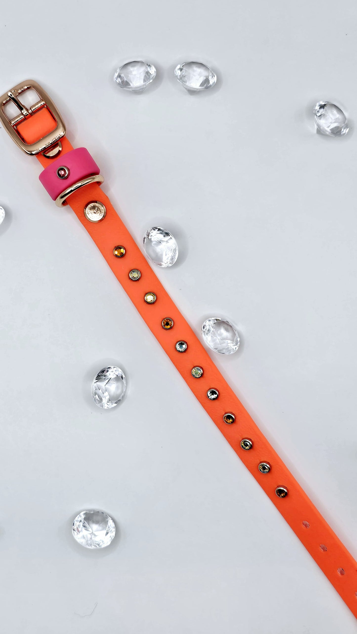 5/8" Collar (16 mm) - Small Crystals Straight Line Design